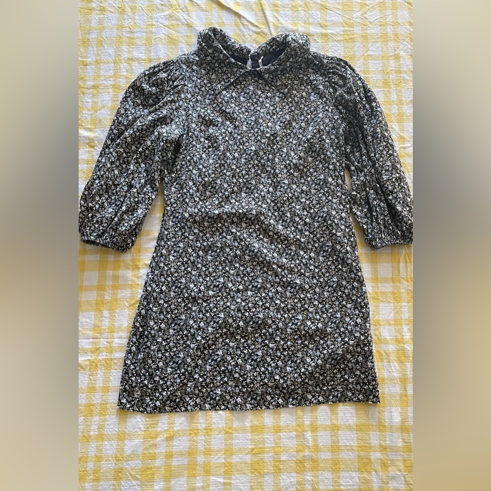 Free People | Black and Blue Floral Twee Dress
